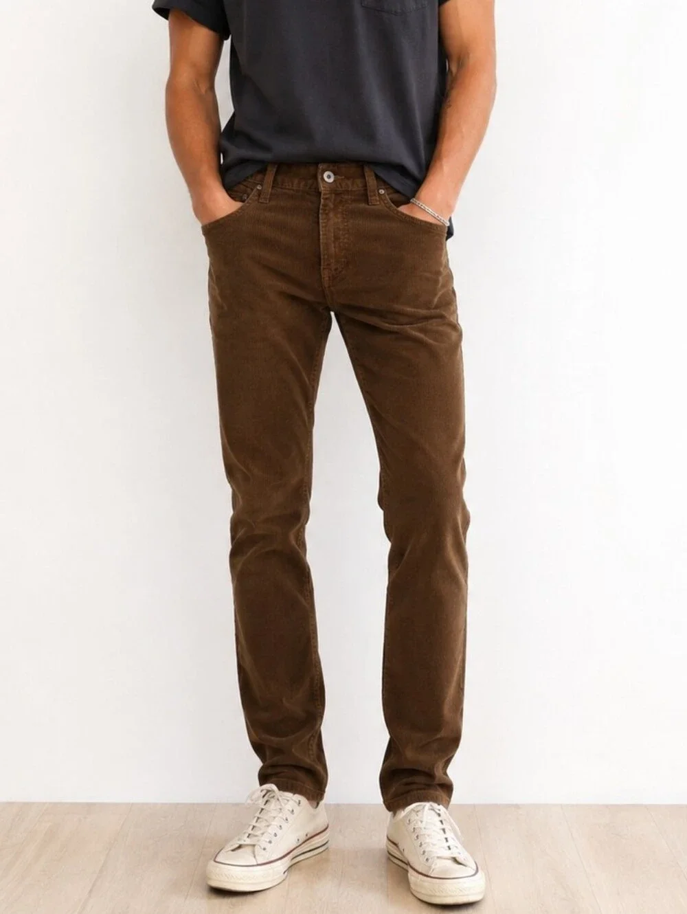 J.Crew 484 Brown Corduroy Slim Pants 28x32 Men's Straight Leg